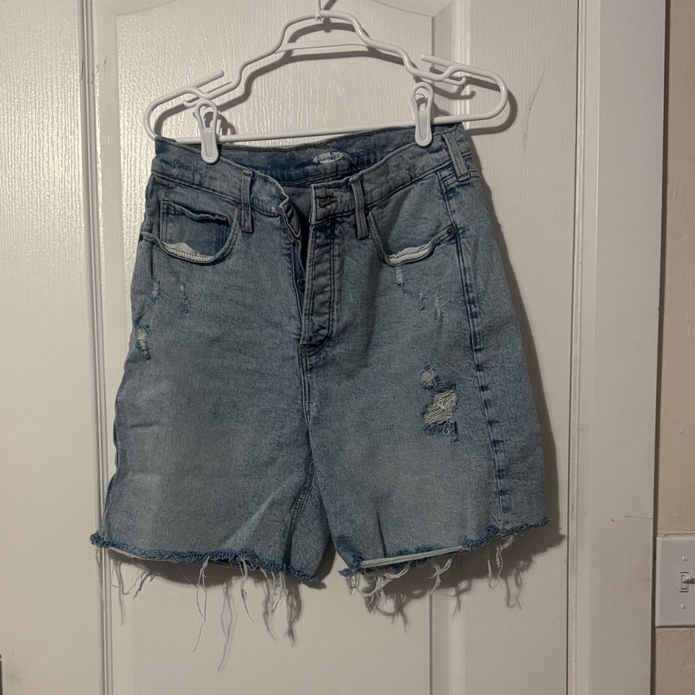 Old Navy Light Blue Distressed Jean Shorts